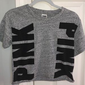 Black and grey cropped Tee